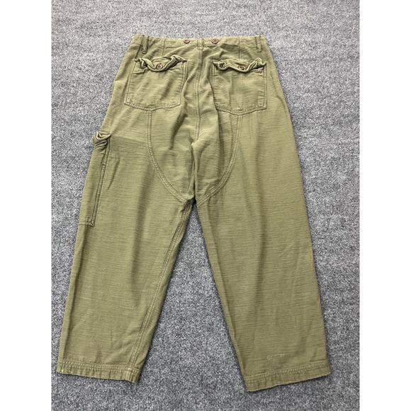 Free People Bay To Breakers Cargo Pants S Harem Lagenlook Boho Baggy Pine Green - Picture 2 of 16